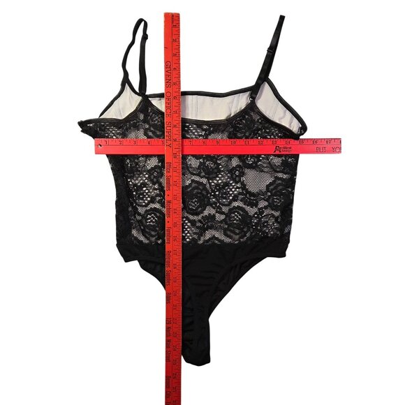 Corset-Style Bodysuit Womens Med Black Lace Adjustable Straps Side Zipper New - Picture 6 of 8